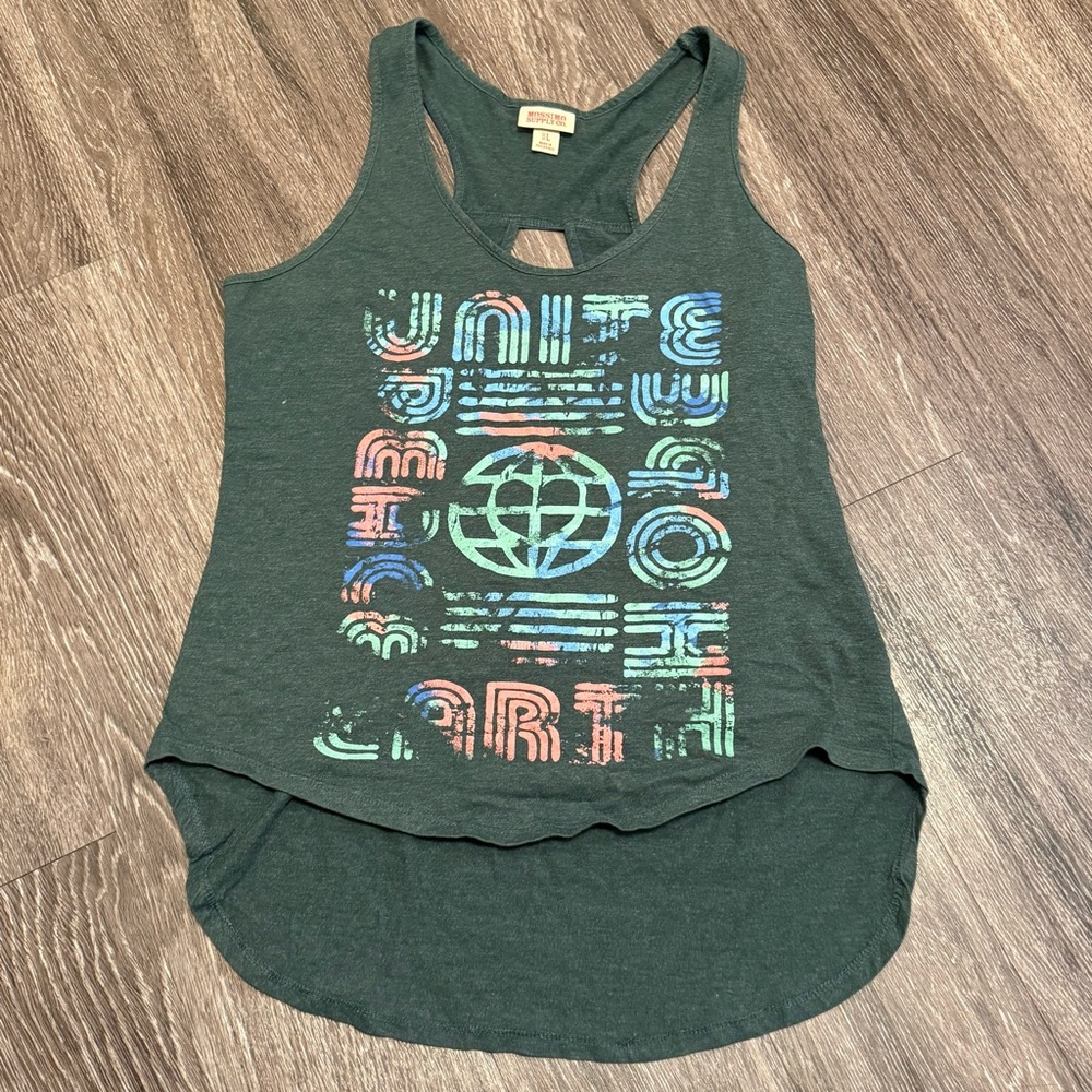 (BOGO) Mossimo Women's Green Graphic Tank Top